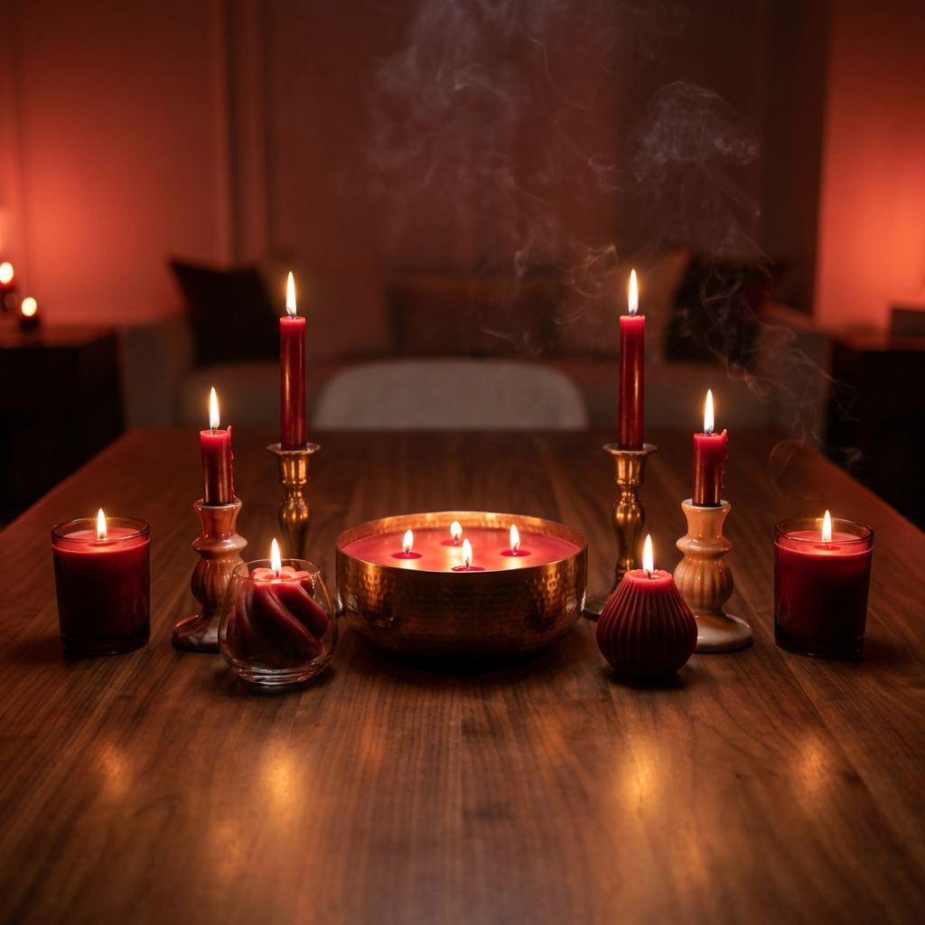 Altar simbólico para consulta de pareja